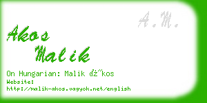 akos malik business card